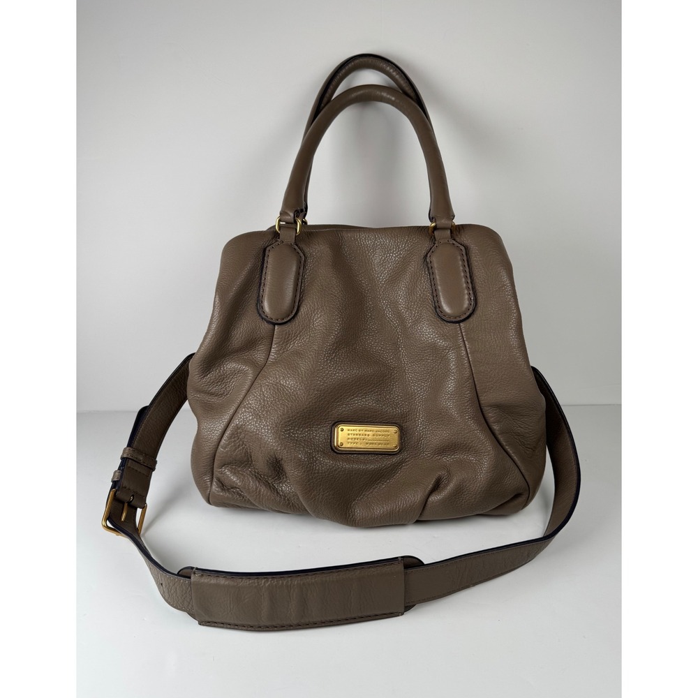 Marc By Marc Jacobs‎ Q Fran Leather Satchel Shoulder Bag Tote Purse Grey